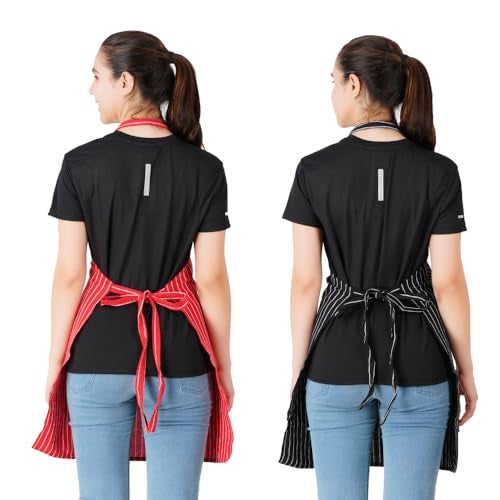COMFORT WEAVE 100% COTTON KITCHEN APRON FREE SIZE WITH FRON CENTRE POCKET - MULTICOLOR- PACK OF 2 PIECES - Image 4