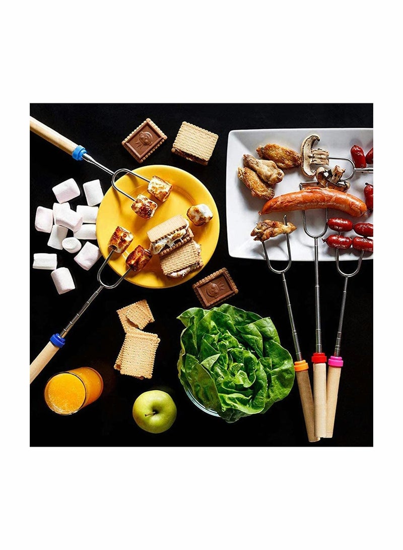KASTWAVE Marshmallow Roasting Sticks with Wooden Handle and Carrying Pouch Set of 8 - Image 2