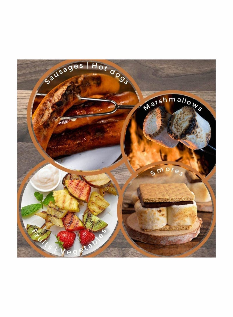 KASTWAVE Marshmallow Roasting Sticks with Wooden Handle and Carrying Pouch Set of 8 - Image 3