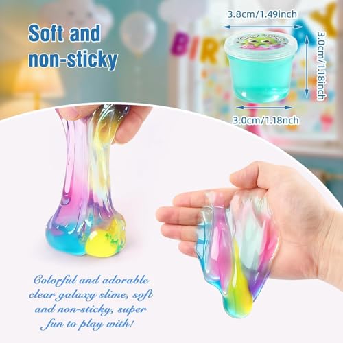 TITRITH 118 Pack Galaxy Clear Slime Party Favors Kit Mini Bulk Slime Stretchy Stress Relief for Kids Soft Putty DIY Toy Girls Boys Classroom Supplies Student Birthday Goodie Bag Stuffers - Image 5
