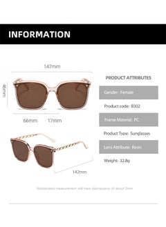 Classic Square Frame Fashion Sunglasses, Metal Chain Arm Design Sunglasses, Large Frame UV Protection Sunglasses for Women - pzsku/Z91EA3098EF884AF64FC4Z/45/_/1721036075/94ced3da-cbc2-4d86-8be7-236744c582b3