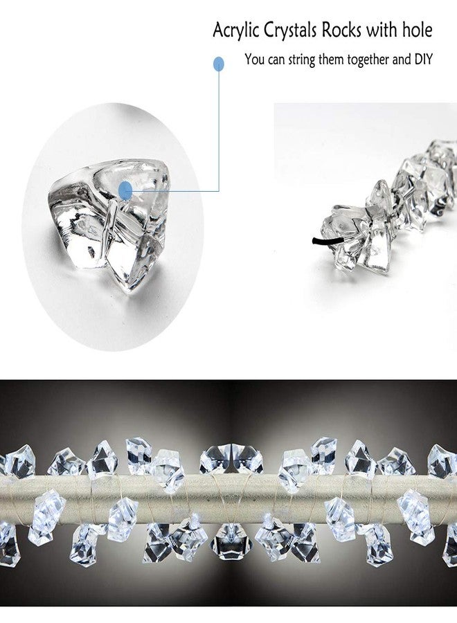 Briful 1000Pcs Vase Fillers, Crystal Beads Stones Crafts Small Clear Fake Ice Cubes Acrylic Rock Diamond Stones Clear Rocks Crystals Acrylic for Christmas Decor Home Wedding Birthday Decoration Arts & Crafts - Image 5