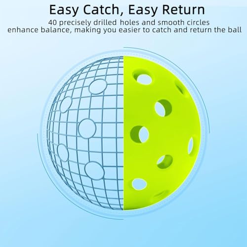 Massmot 40 Holes Outdoor Pickleball Balls, High Visibility and Bounce, All Style Pickleball Paddles & All Skill Levels (Fluorescent Green - Pack of 4) - Image 5