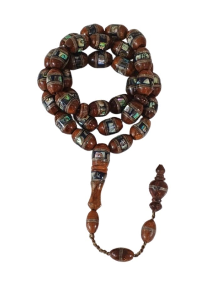Cooked Coconut Dark Brown Wood Rosary, 35g