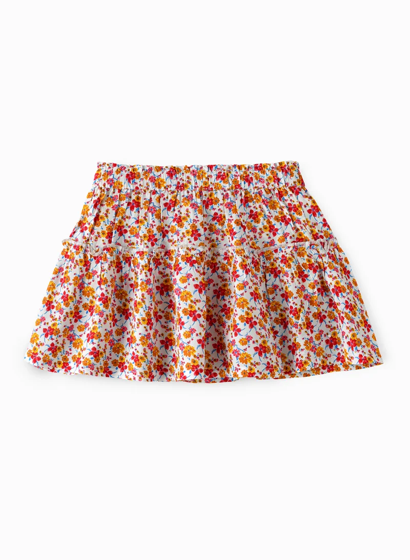 جيلين Blooming Adventures: Girls' Viscose Floral Skirt