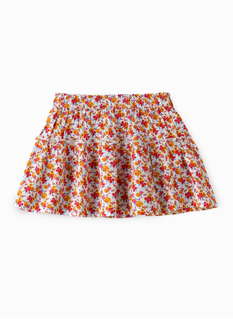 Jelliene Blooming Adventures: Girls' Viscose Floral Skirt  - Image 1