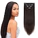 My Lady MY-LADY 10 inch Double Weft 100% Remy Human Hair Clip in Extensions Grade 7A Quality Full Head Thick Short Soft Silky Straight 8pcs 18clips for Women Beauty 110g #2 Dark Brown - Image 2