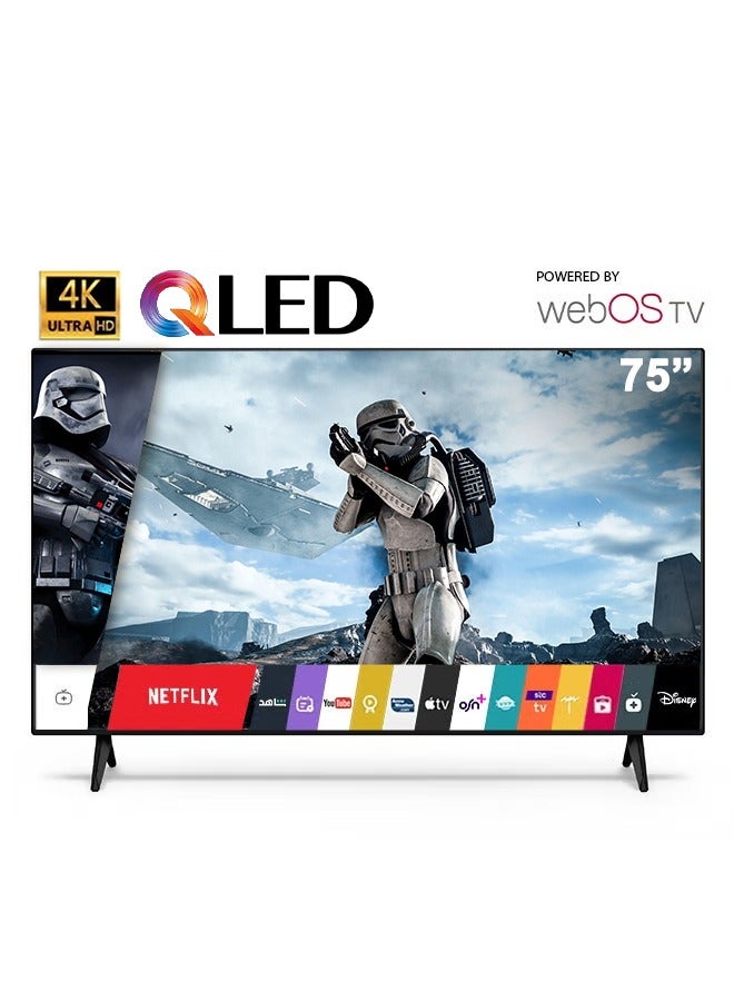 Dansat 75-inch QLED Smart 4k webOS screens with original Magic remote support most applications - DTQ75UWS Black - Image 2
