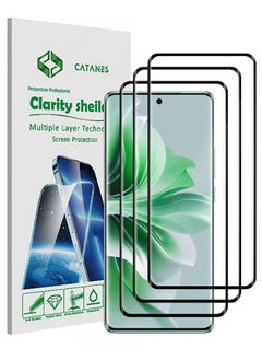 CATANES مجموعة من 3 قطع من واقي الشاشة لهاتف Oppo Reno11، واقي شاشة بتغطية كاملة وواقي شاشة شفاف مضاد للفقاعات من الزجاج المقوى  - Image 1