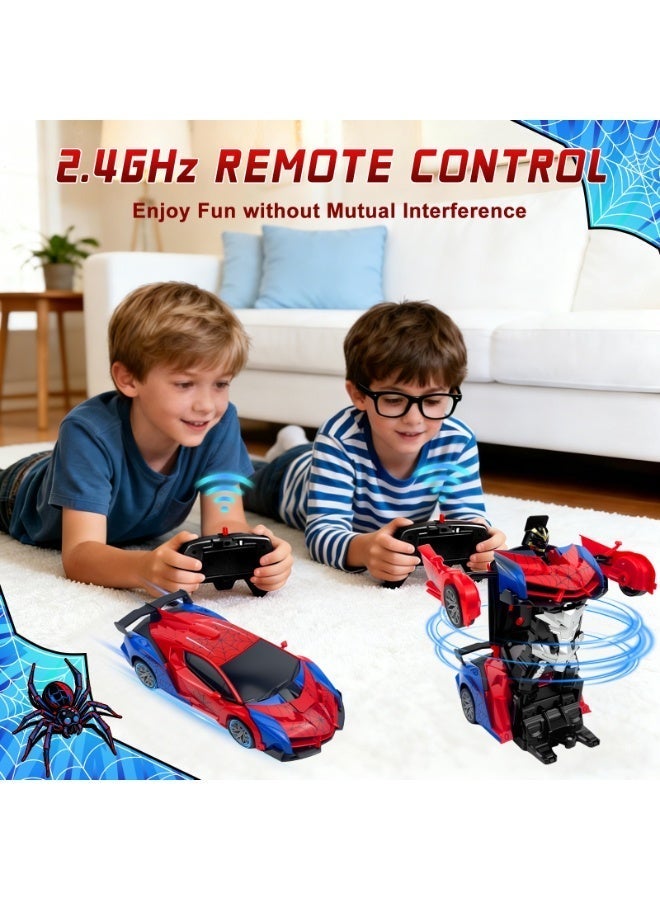 راكاي لعبة سيارة التحكم عن بعد العنكبوت للأولاد ، 2.4 جيجاهرتز RC تحويل الروبوت ، 1:18 مقياس تشوه زر واحد 360 درجة دوران السيارة مع أضواء تحت الجسم ، هدايا للأولاد عمر 3 4 5 6 7 8 9 10 11 12 - Image 4