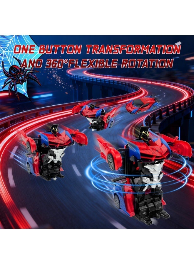 راكاي لعبة سيارة التحكم عن بعد العنكبوت للأولاد ، 2.4 جيجاهرتز RC تحويل الروبوت ، 1:18 مقياس تشوه زر واحد 360 درجة دوران السيارة مع أضواء تحت الجسم ، هدايا للأولاد عمر 3 4 5 6 7 8 9 10 11 12 - Image 2