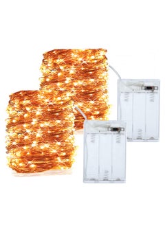 Generic Pack of 6 LED 5M String Lights Batter Powered Silver Wire Starry Fairy Light Home Ramadan Christmas Wedding Party Decoration Bottle DIY Lights Warm White  - Image 1