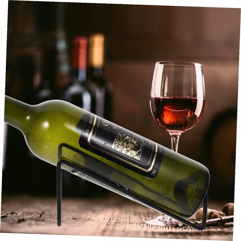Metal Wine Bottle Rack Stand Holder 2 Piece Set Black Kitchen Countertop Organizer - Image 5