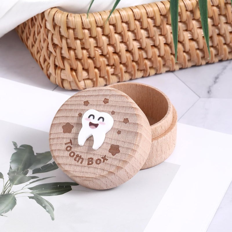 YQQYG Tooth Fairy Box 3D Carved Cute Tooth Keepsake Box Wooden Tooth Holder for Boys Girls Lost Teeth Storage - Image 2