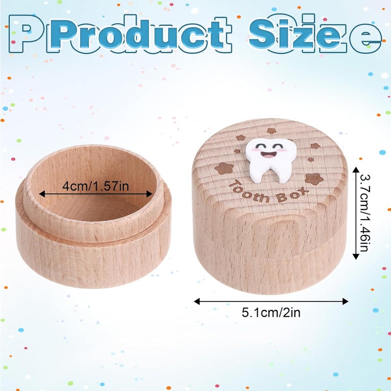 YQQYG Tooth Fairy Box 3D Carved Cute Tooth Keepsake Box Wooden Tooth Holder for Boys Girls Lost Teeth Storage - Image 3