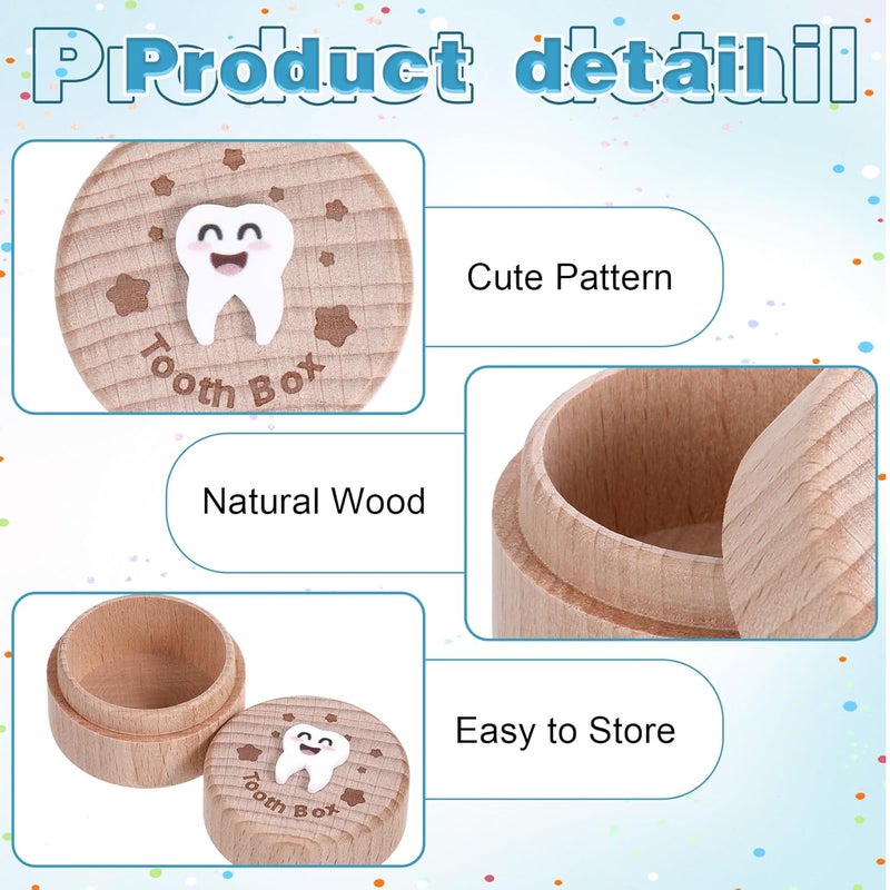 YQQYG Tooth Fairy Box 3D Carved Cute Tooth Keepsake Box Wooden Tooth Holder for Boys Girls Lost Teeth Storage - Image 4