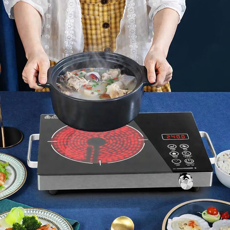 Electric Ceramic Cooktop Single Burner 3500W Touch Control - Image 1