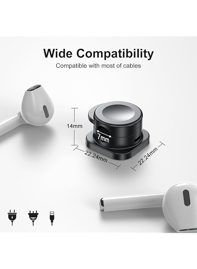 إيروريكس مجموعة من 6 مشابك كابلات مغناطيسية وحامل سلك وإدارة كابلات المكتب وحامل أسلاك لاصق ومنظم للمنزل والمكتب والهاتف والسيارة والحائط وسطح المكتب وطاولة النوم - Image 4