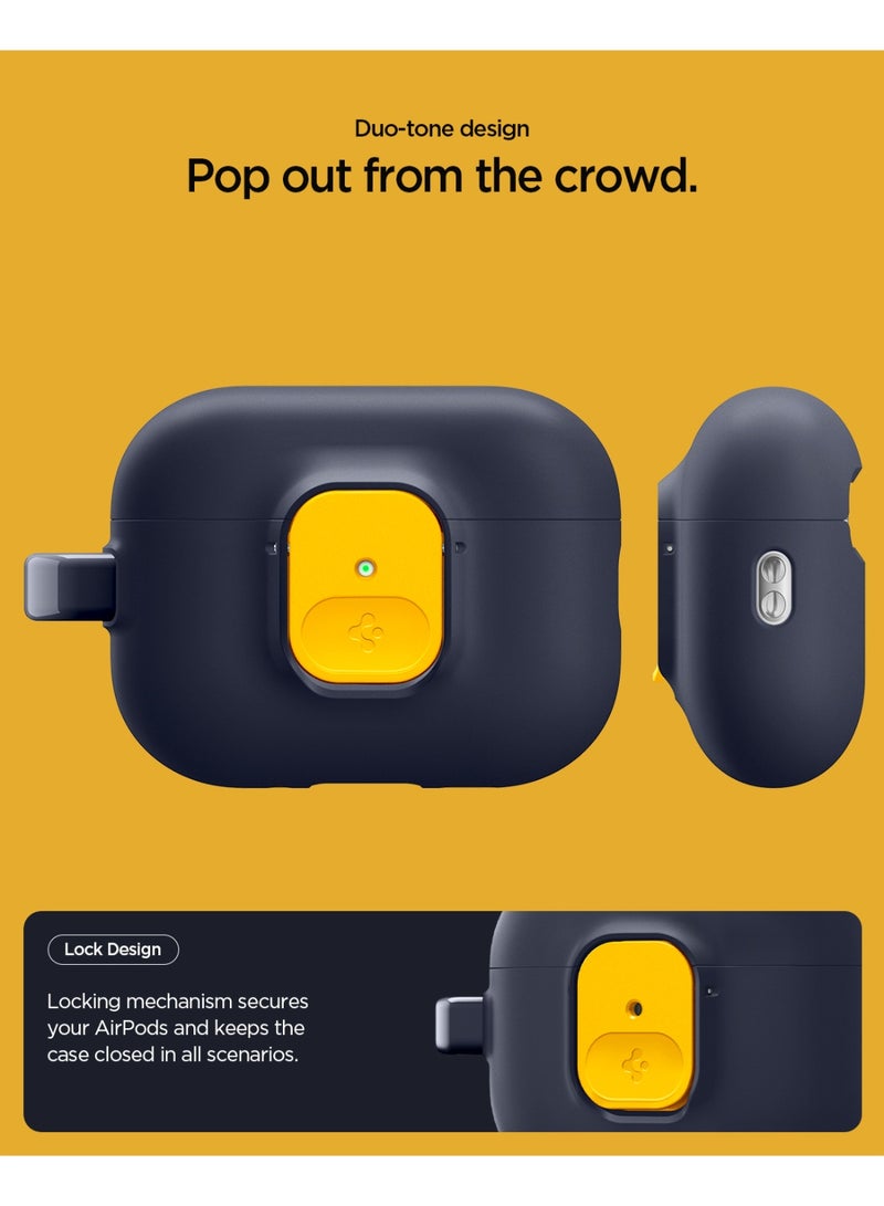 Spigen Nano Pop AirPods Pro 3 Case with Secure Lock and Carabiner, Hybrid Cover Compatible with AirPods Pro 3rd Generation (2025) - Blueberry Navy - Image 3