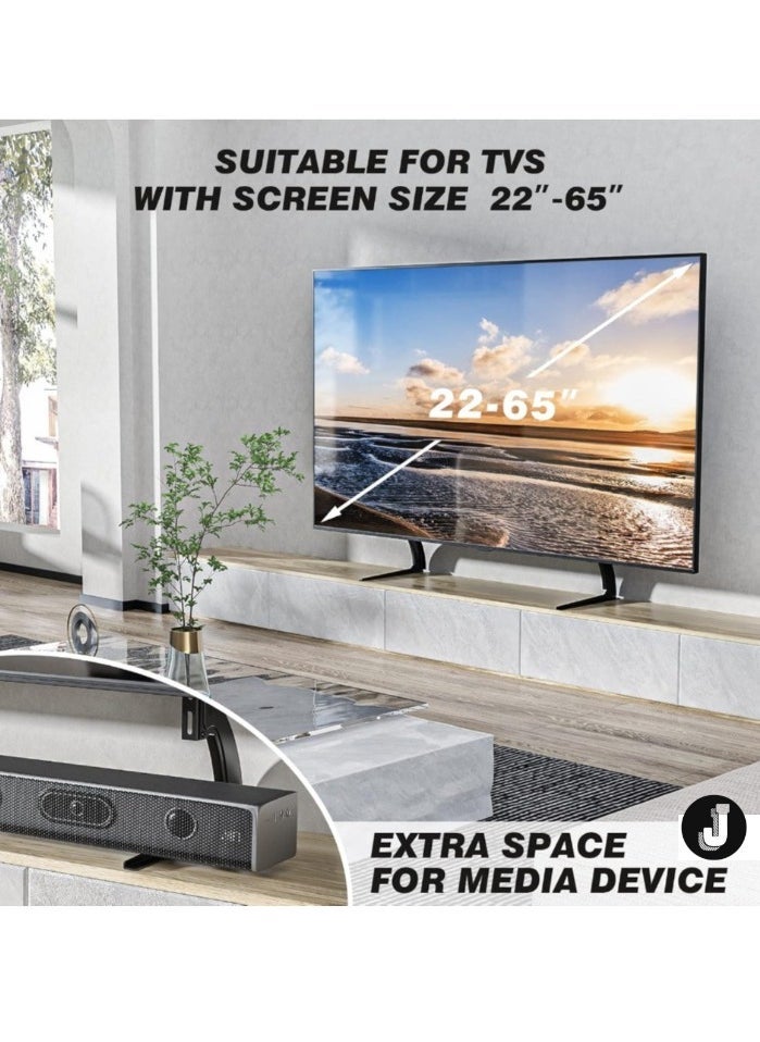 JAJEEK Universal TV Stand Mount – Tabletop TV Legs for 22" to 65" Plasma, LCD, LED TVs, Adjustable Height, Holds Up to 88lbs, Max VESA 800x500mm  - Image 2