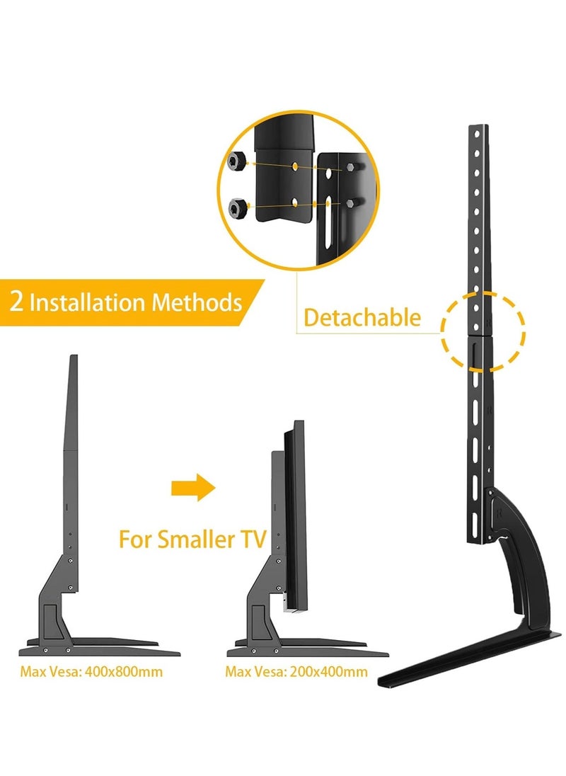 Universal TV Stand Mount – Tabletop TV Legs for 22" to 65" Plasma, LCD, LED TVs, Adjustable Height, Holds Up to 88lbs, Max VESA 800x500mm