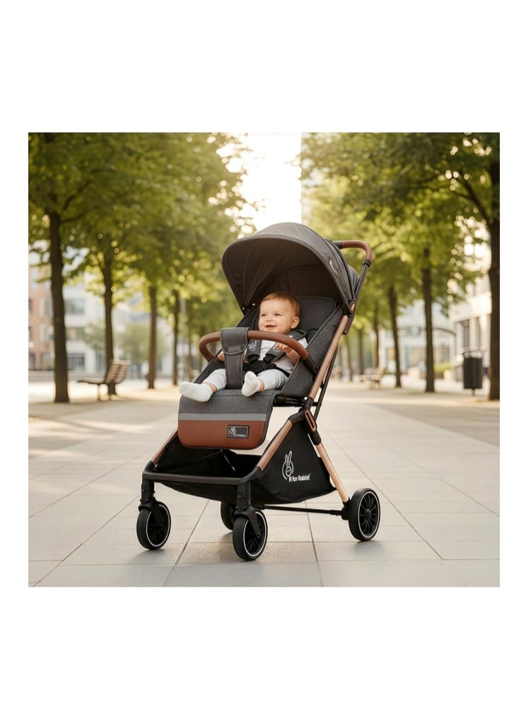 R for Rabbit Street Smart Auto Fold Stylish Newborn Baby Stroller| Aluminum Frame Pram with One Click Fold |Travel Friendly Cabin Trolley Stroller for 0-3 Years for Boy & Girl - Image 1