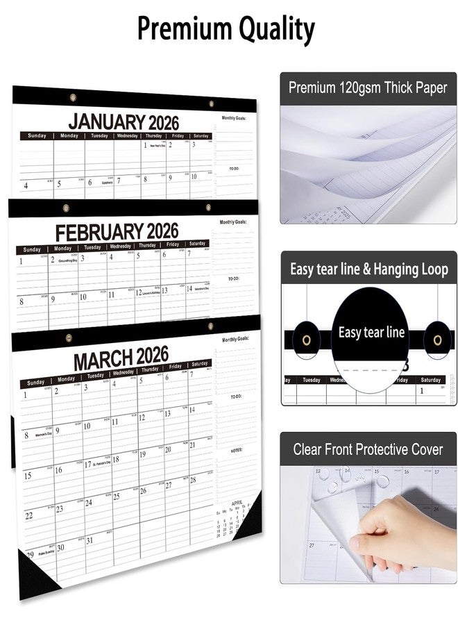 Dayvorax Desk Calendar 2025-2026, 18 Months Academic Calendar, Jul. 2025 - Dec. 2026, 17" × 12" Desktop Calendar with Julian Date, Corner Protectors, Thick Paper for Home Office - Image 4