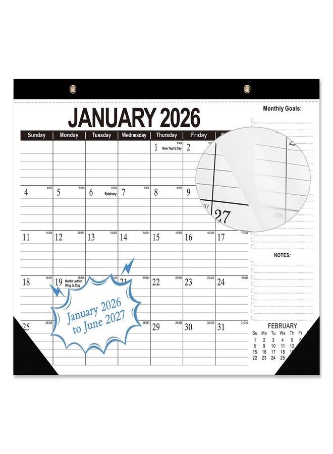 Dayvorax Desk Calendar 2025-2026, 18 Months Academic Calendar, Jul. 2025 - Dec. 2026, 17" × 12" Desktop Calendar with Julian Date, Corner Protectors, Thick Paper for Home Office - Image 1