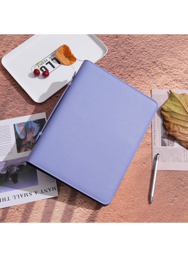 Wonderpool Travel Zippered Portfolio 3 Ring Binder A4 Padfolio Document Case with Removable Clipboard Legal Pad Holder, Business Office School Organizer for Men and Women (Purple) - Image 5