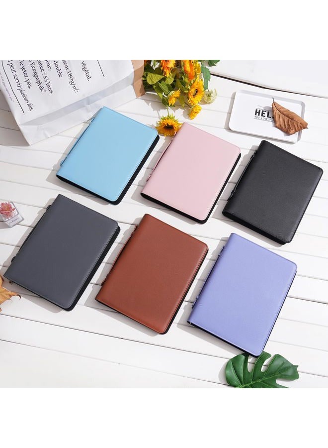 Wonderpool Travel Zippered Portfolio 3 Ring Binder A4 Padfolio Document Case with Removable Clipboard Legal Pad Holder, Business Office School Organizer for Men and Women (Purple) - Image 4