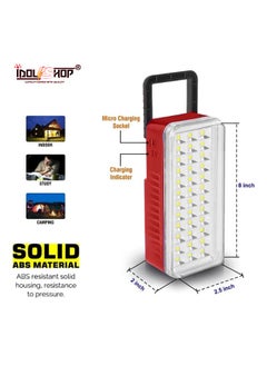 IDOLESHOP IDOLESHOP Solar HighBright 36 LED Light with Android Charging Support Rechargeable LED Emergency Light 36 LED Solar Red  - Image 2