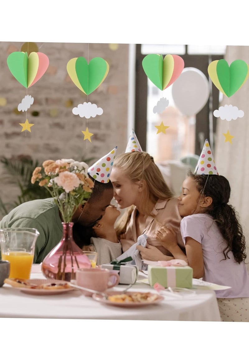 KASTWAVE Three-dimensional Hanging Ornaments, Wedding Decorations Nursery Birthday Decorations, Birthday Party Supplies, Wedding Props Heart Hanging Garland Decorative Items The Clouds Paper, 5 Pcs - Image 2