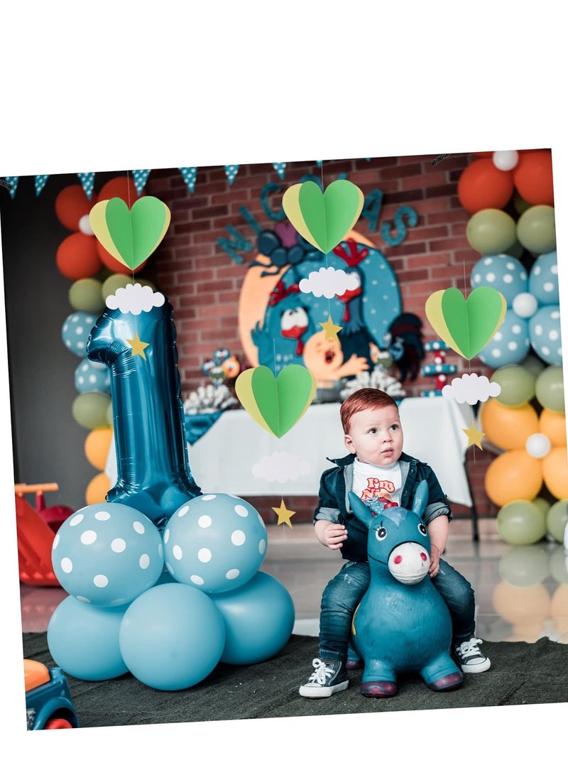 KASTWAVE Three-dimensional Hanging Ornaments, Wedding Decorations Nursery Birthday Decorations, Birthday Party Supplies, Wedding Props Heart Hanging Garland Decorative Items The Clouds Paper, 5 Pcs - Image 4