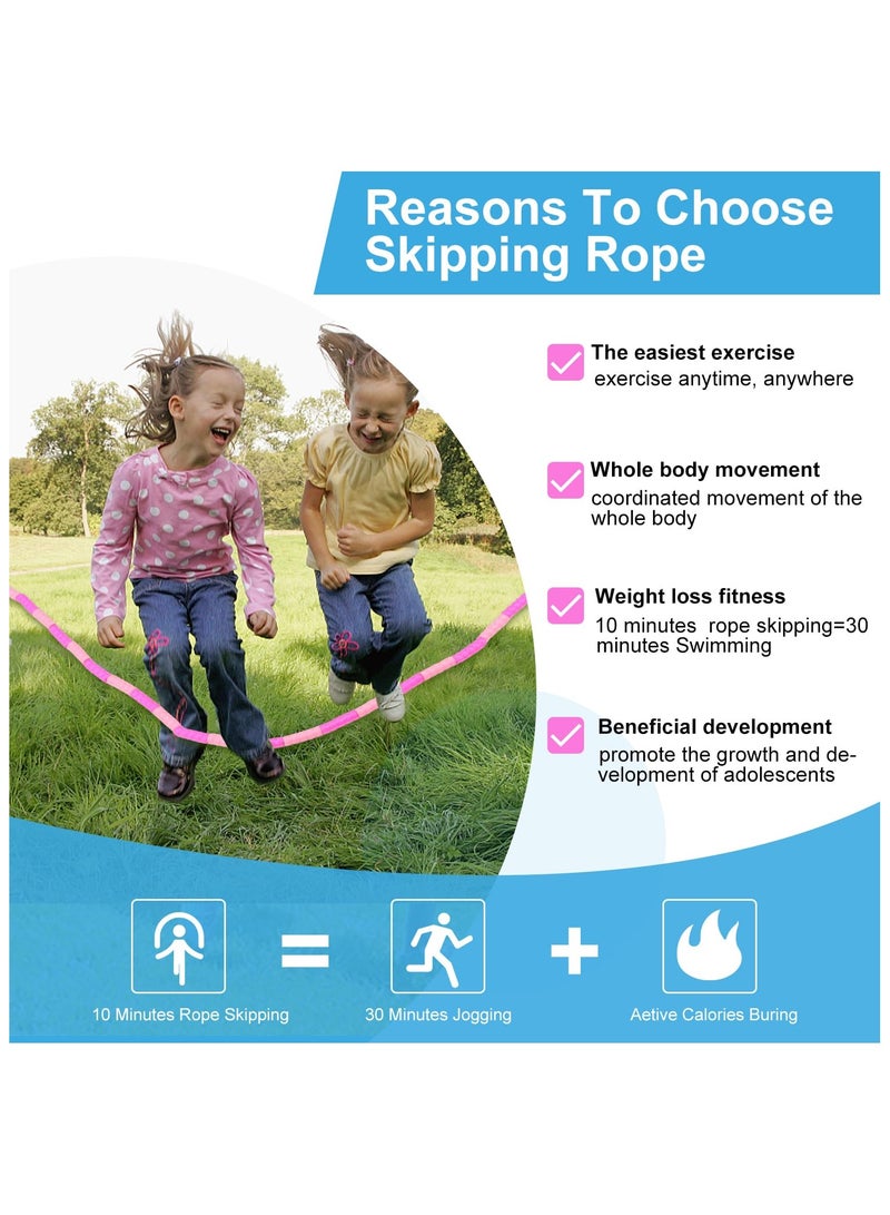 ساكن 3 طعتين  حبل قفز للاطفال من جراون، حبل قفز مطرز ناعم بطول قابل للتعديل وخالي من التشابك، مناسب للنساء والرجال والاطفال للحفاظ على لياقتهم البدنية والتمارين وفقدان الوزن (متعدد الألوان) - Image 5