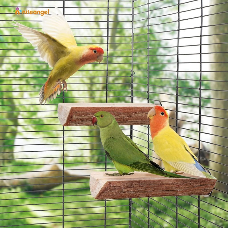 Niteangel Parrot Cage Perch, Wooden Platform for Birds (2 Packs) - Image 3