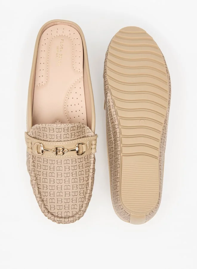 Flora Bella By Shoexpress Women's All-Over Print Mules with Metal Accent