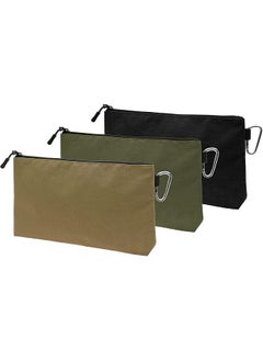 PROMASS Premium Tool Pouch Zipper Bag with internal pockets, 12inch Tool Bag, Multipurpose Storage pouch, Flat Bottom with YKK Zipper for Tools, Gadgets, Cosmetics, Stationary,Travel accessary (3 Pack)  - Image 1