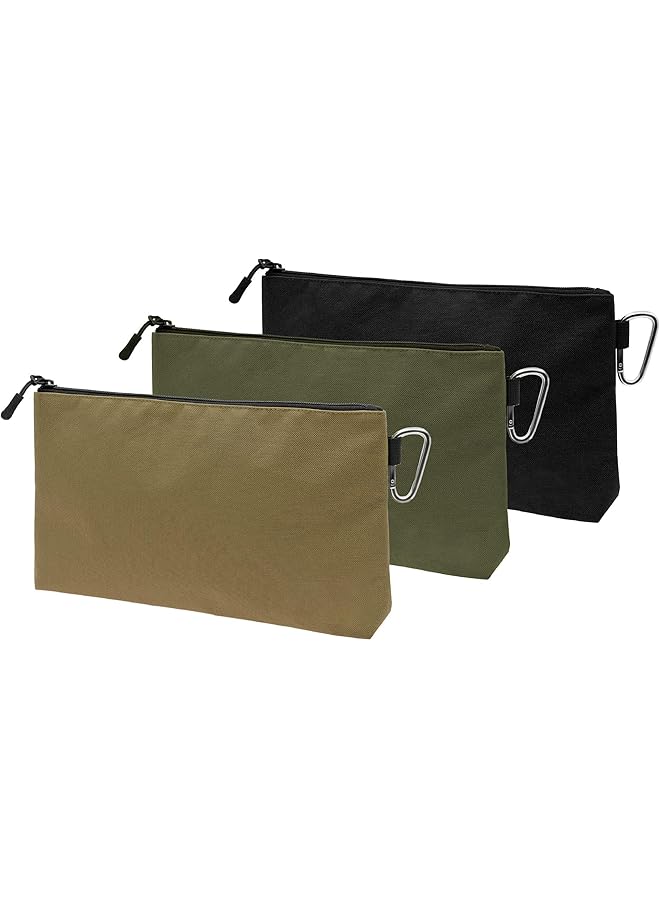 PROMASS Premium Tool Pouch Zipper Bag with internal pockets, 12inch Tool Bag, Multipurpose Storage pouch, Flat Bottom with YKK Zipper for Tools, Gadgets, Cosmetics, Stationary,Travel accessary (3 Pack) - Image 1