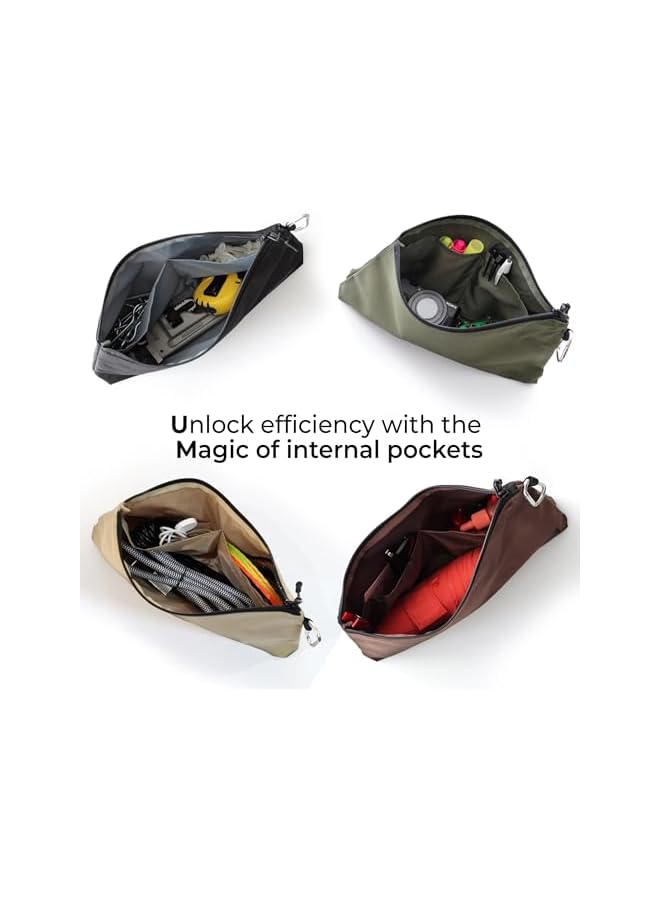 PROMASS Premium Tool Pouch Zipper Bag with internal pockets, 12inch Tool Bag, Multipurpose Storage pouch, Flat Bottom with YKK Zipper for Tools, Gadgets, Cosmetics, Stationary,Travel accessary (3 Pack) - Image 3