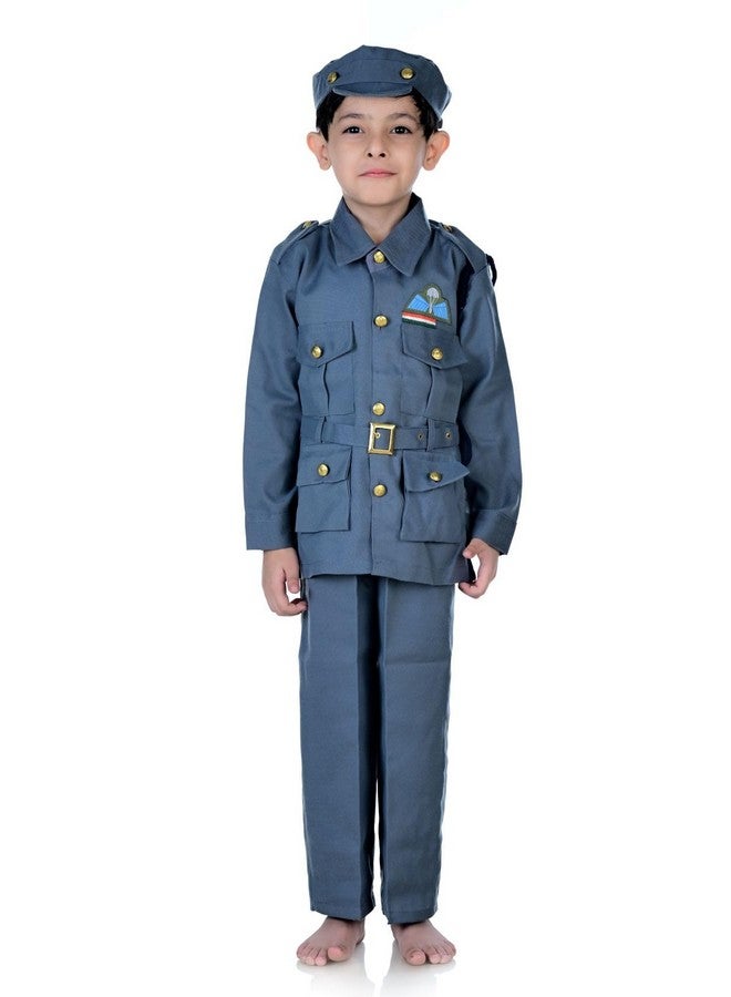 بوك ماي كوستيوم زي تنكري للأطفال من BookMyCostume للقوات الجوية الهندية مع صافرة - رمادي، مناسب للأطفال من عمر 9 إلى 10 سنوات - Image 1