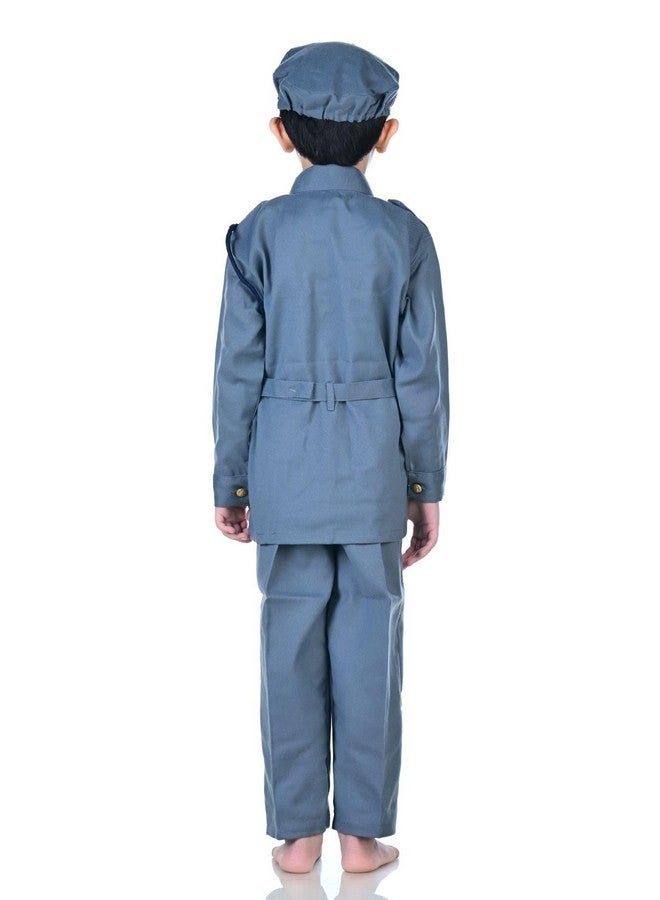 بوك ماي كوستيوم زي تنكري للأطفال من BookMyCostume للقوات الجوية الهندية مع صافرة - رمادي، مناسب للأطفال من عمر 9 إلى 10 سنوات - Image 3