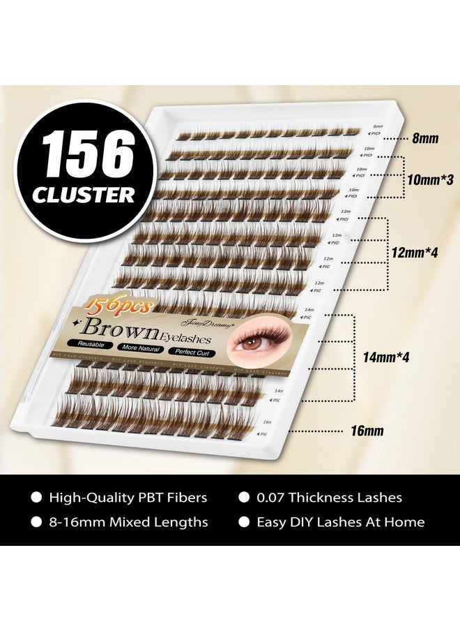 Brown Lash Clusters, 156Pcs Individual Lashes Natural Brown Cluster Lashes Extensions 8-16Mm Mix Lengths C Curl 0.07Mm Thickness Eyelash Clusters And Apply Under Your Lashes(Brown) - pzsku/Z91EAF381F205009E6A6DZ/45/_/1733729708/8dbf621a-471b-4e99-be19-53d4e9ec5fae