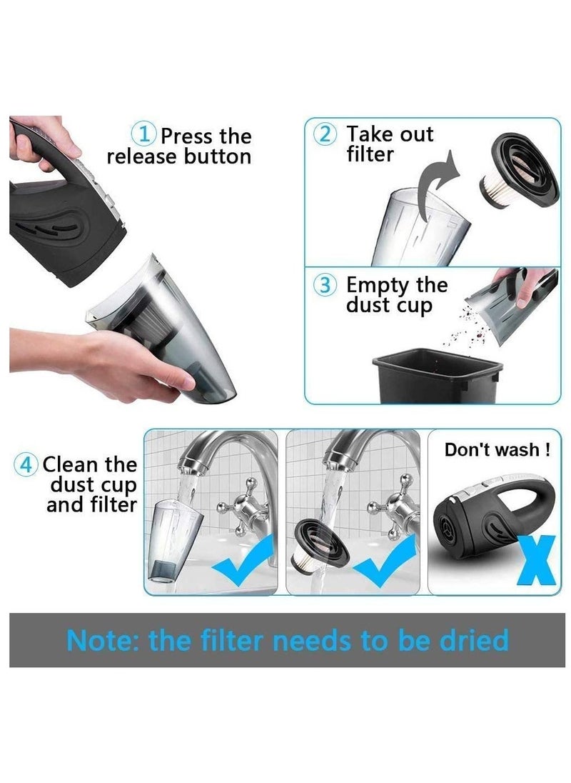 ARNOTEC Handheld Vacuum Cordless High Power 120W 3200pa Vacuum Dust Busters Cordless Rechargeable Portable for Pet Pair/Sofa/Car/Office  - Image 3