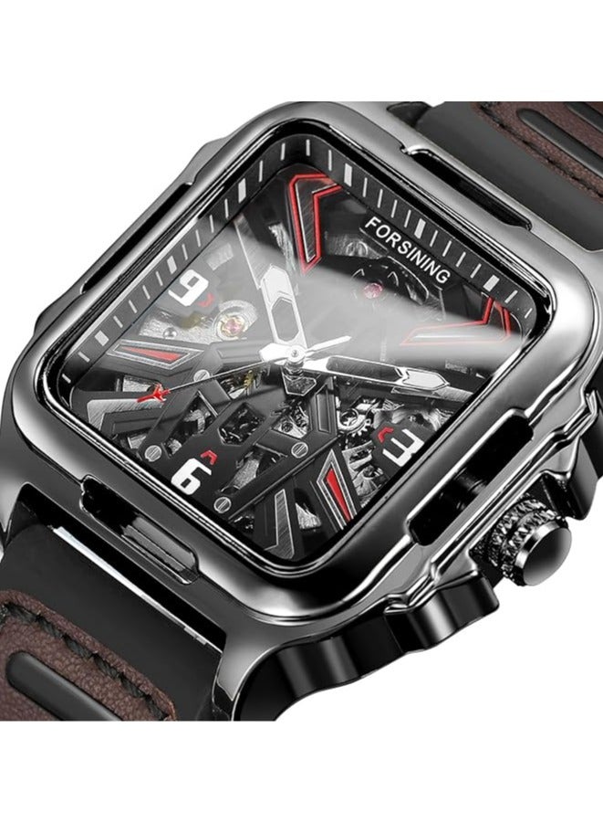 FORSINING Watches for Men Watch Leather Strap Luxury Luminous Water Resistant Automatic Mechanical Wristwatch 1008 - Image 2