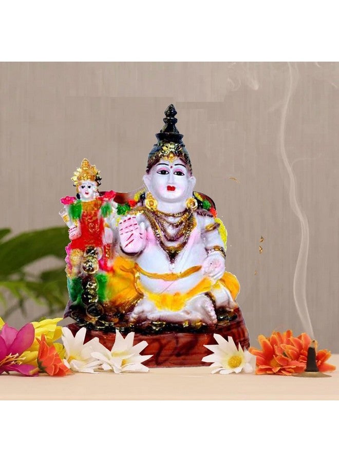 Kitlyn Laxmi ji Kuber Ji Idol for Decoration & Gifting Decorative Showpiece - 10 cm (Polyresin, Multicolor) - Image 1