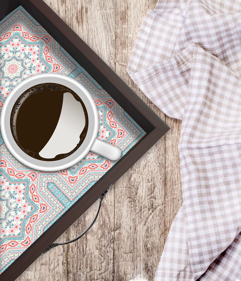 PAPER PLANE DESIGN Wooden Serving Tray for Serving, Square Large Serving Tray,Table Decoration Size - (29 cm x 29 cm) (A) - Image 4