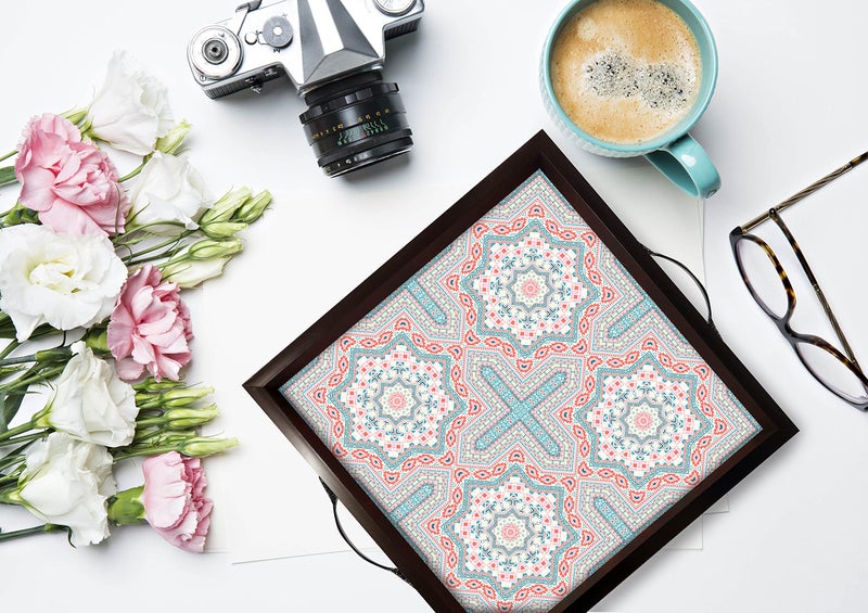 PAPER PLANE DESIGN Wooden Serving Tray for Serving, Square Large Serving Tray,Table Decoration Size - (29 cm x 29 cm) (A) - Image 3