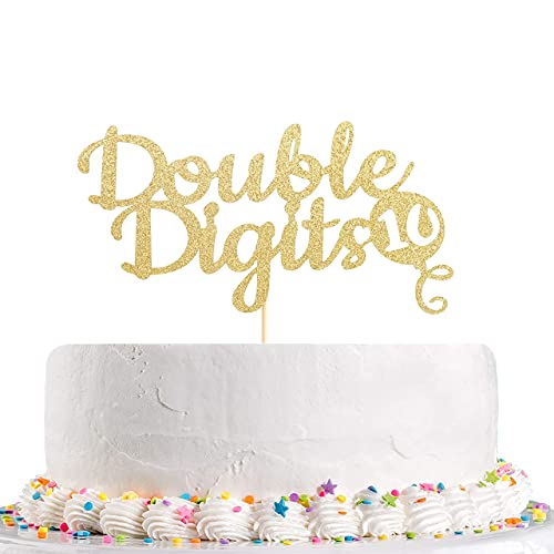 Festiko® Happy 10th Birthday - Double Digits Cake Topper, Glitter, Photo Decoration Props - Image 1