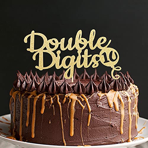 Festiko® Happy 10th Birthday - Double Digits Cake Topper, Glitter, Photo Decoration Props - Image 4