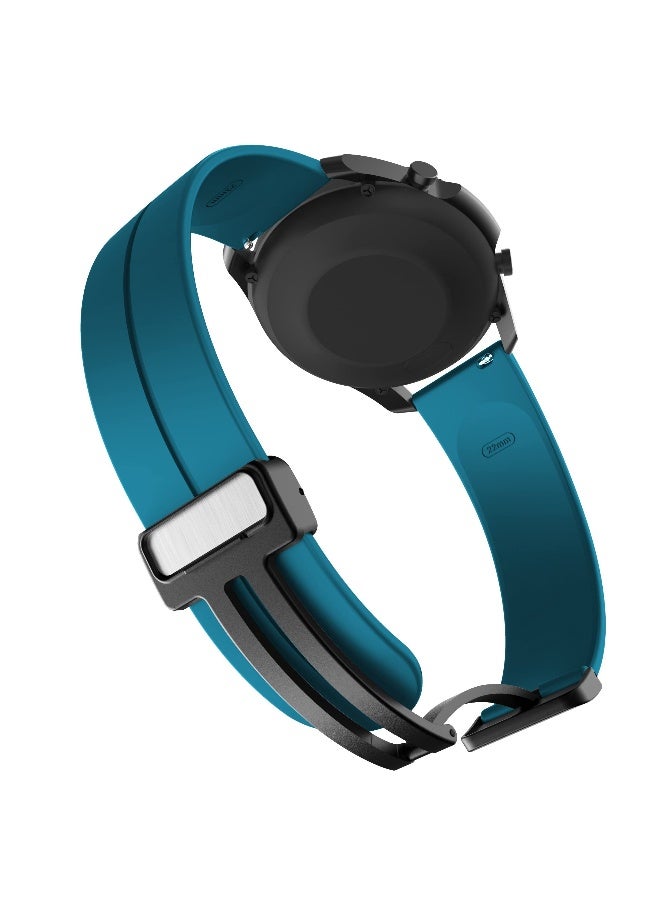 NIBEMINENT 22MM Straps Compatible with Huawei Watch GT5(46MM)/GT4(46MM)/GT3(46MM)/GT3 Pro(46MM)/GT2(46MM)/GT2e(46MM)/GT/GT Runner,Huawei Watch 4/4 Pro/3/3 Pro,Honor Watch 4 Pro/GS3/Magic Watch 2,Soft Silicone Band With Magnetic Buckle for Men,Women,Green  - Image 3